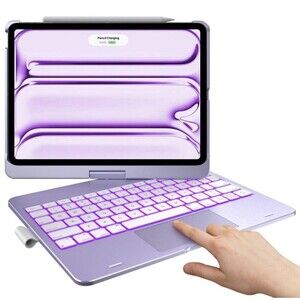 Light Purple 360° Rotatable Touch Keyboard Case for iPad Pro 11" with Trackpad